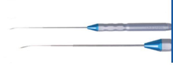 Laserfaser mit integriertem Otologiehandstück mit gebogener Spitze u.c., steril