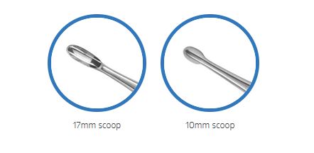 Scharfer Löffel, 150mm, doppelseitig 10/17mm Löffel