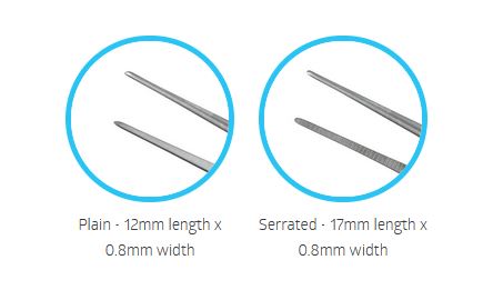 Feine Nahtpinzetten glatt oder gezahnt 105mm